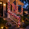 🎉American Flag & Star Red White Blue Fairy Lights