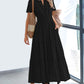 Womens Summer 2026 Casual Midi Maxi Dresses Lightweight Short Sleeve V Neck Elastic Waist Boho Beach Dress Pockets